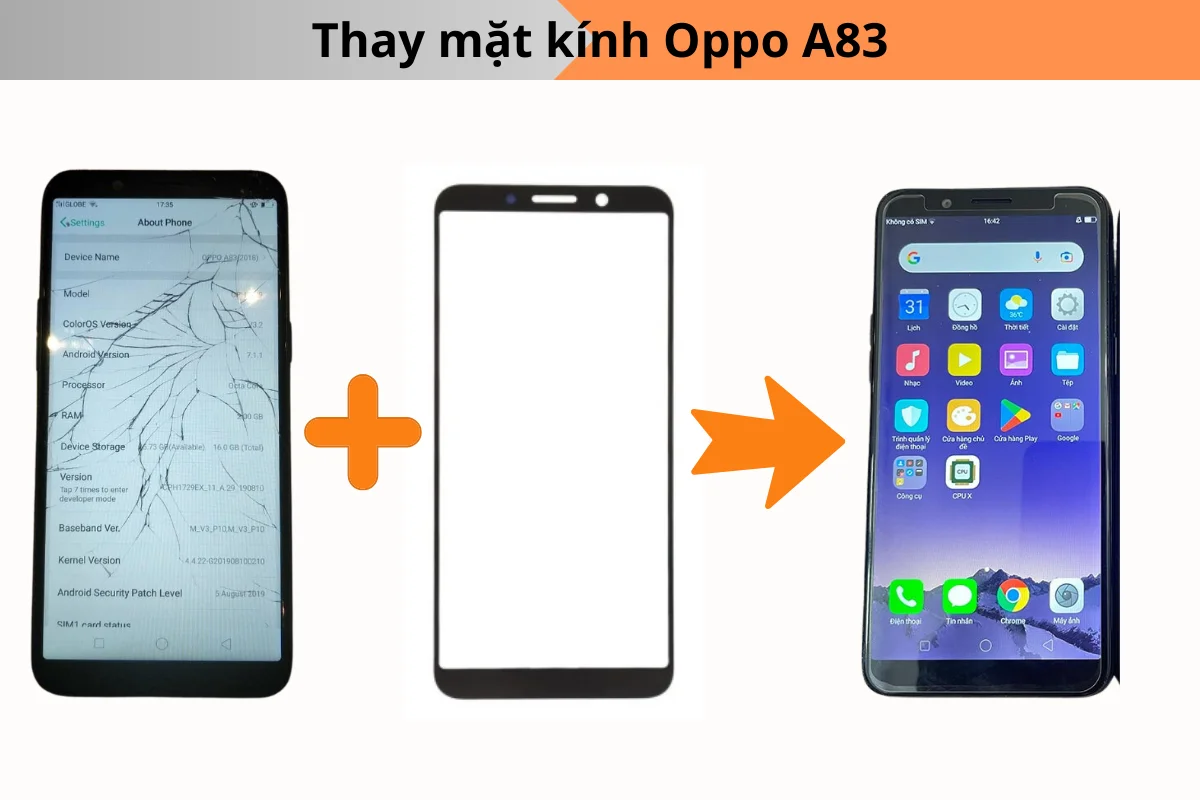 Thay mặt kính Oppo A83