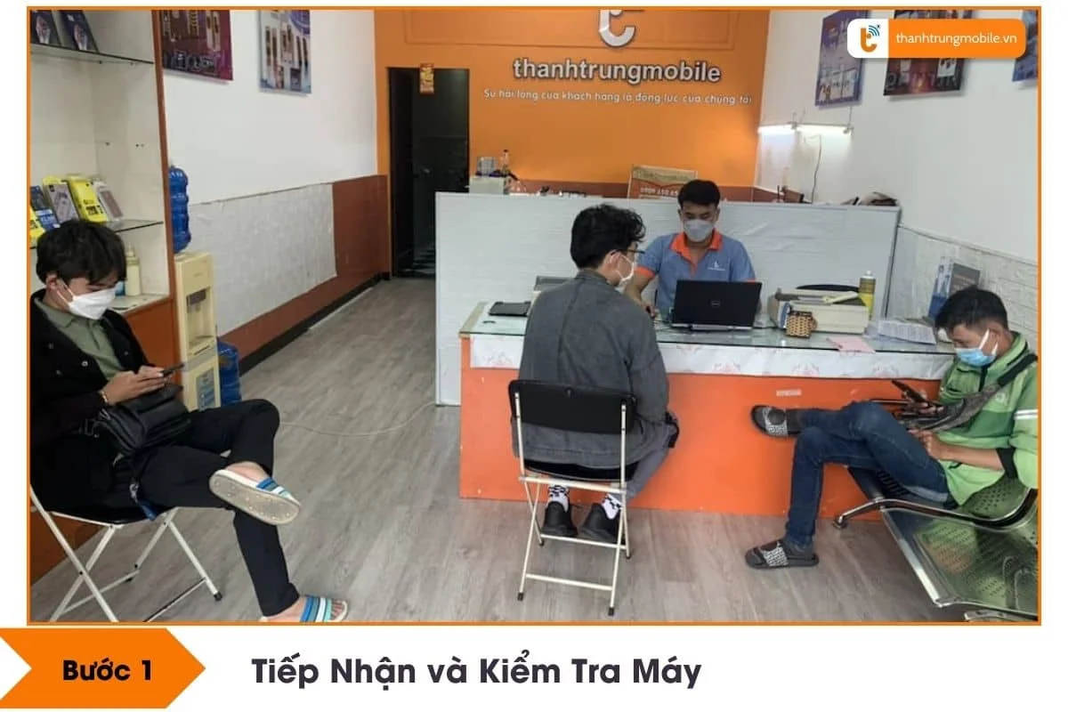 buoc 1 tiep nhan va kiem tra may