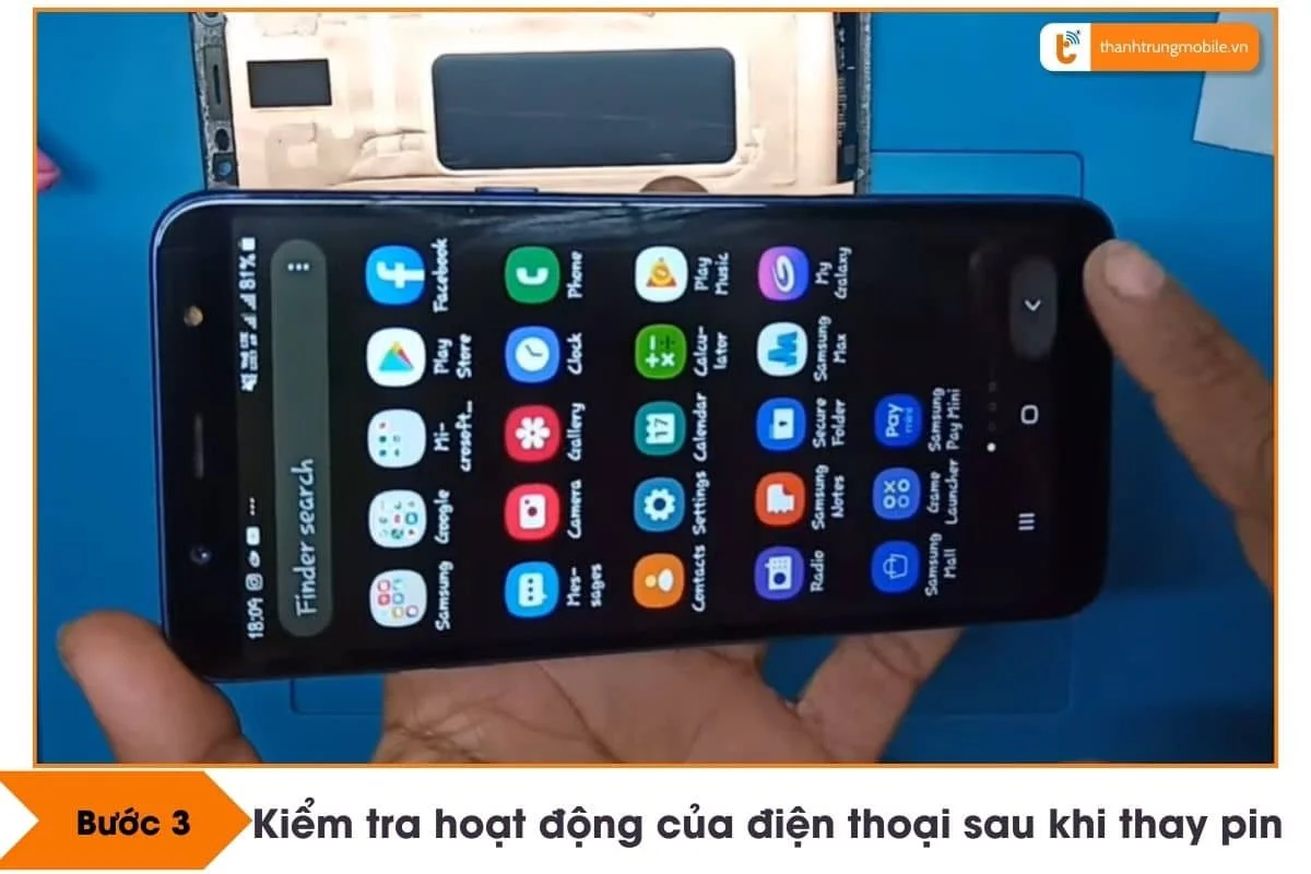 buoc 3 kiem tra hoat dong cua may sau khi thay pin