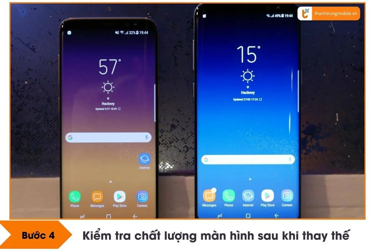 buoc 4 kiem tra chat luong man hinh j8 sau thay the
