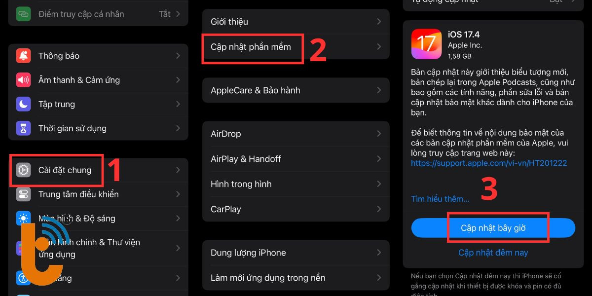 Cập nhật phần mềm cho iPhone