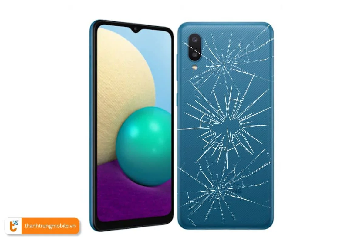 dau hieu can thay nap lung, vo lung samsung m02