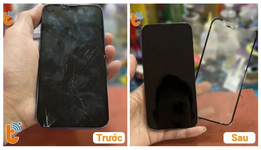 Ép kính iPhone 13 chính hãng