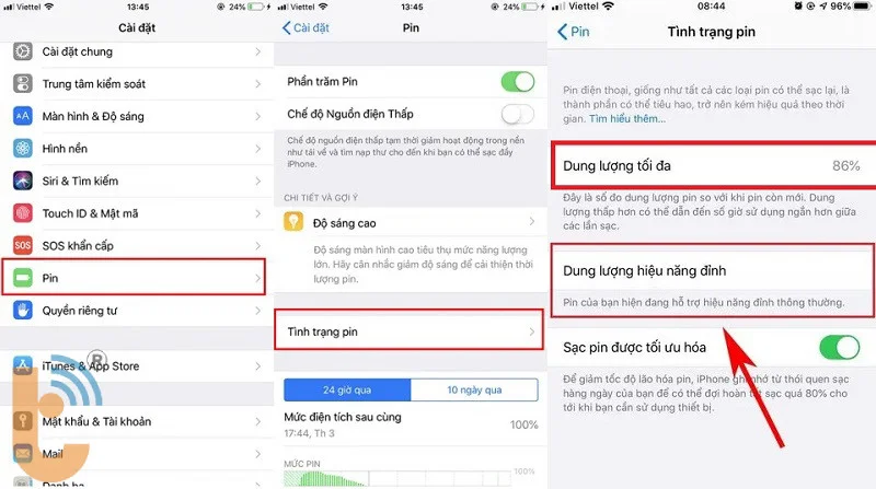 Các bước kiểm tra tình trạng pin của iphone