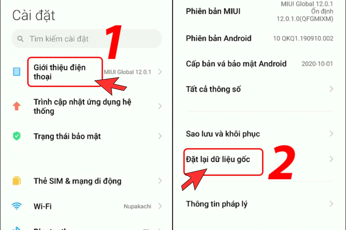 Khôi phục cài đặt gốc