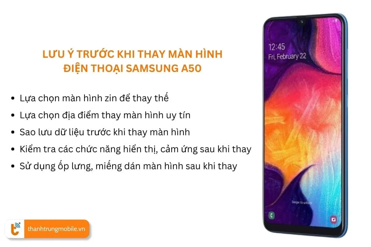 Lưu ý khi thay màn hình Samsung A50, A50s