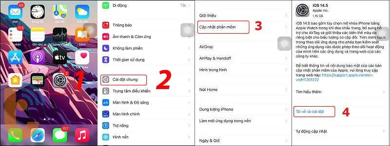 Các bước cập nhật phần mềm trên iPhone