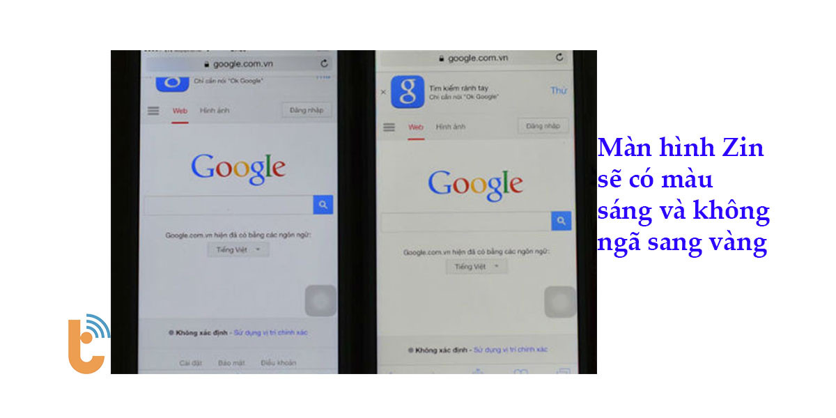 So sánh với 1 màn hình mới xem có bị bị chuyển sang màu vàng, xanh, hồng không