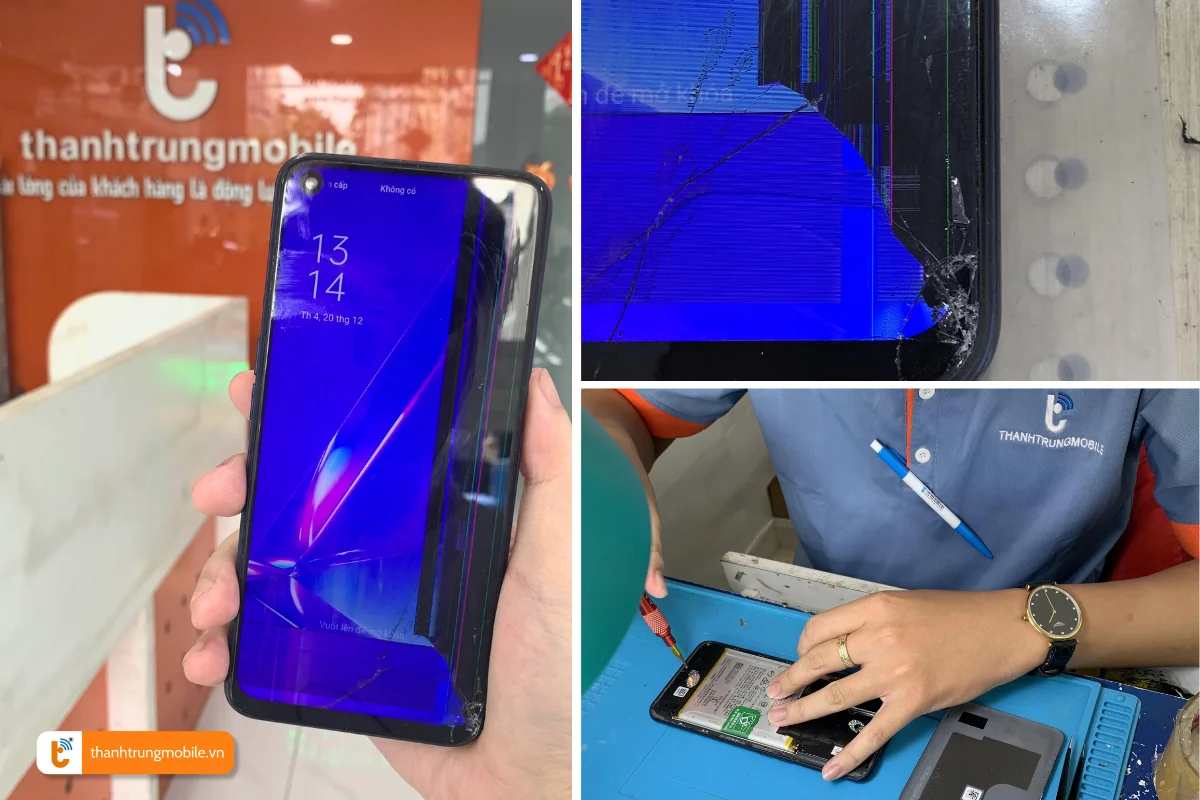 Màn hình Oppo A92 bị sọc, mực cần thay mới