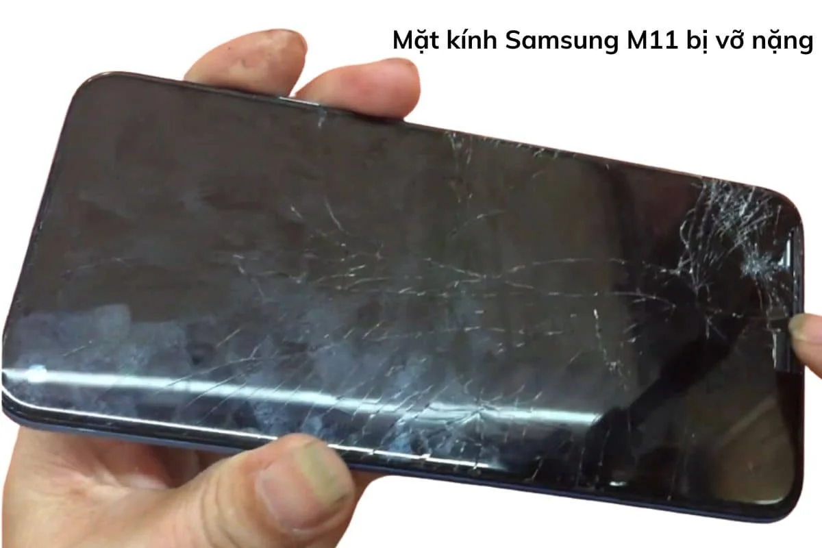 mat kinh samsung m11 bi vo nang
