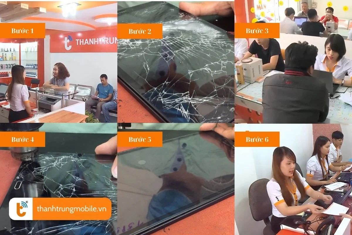 quy trinh ep kinh samsung galaxy tab a6 chuyen nghiep