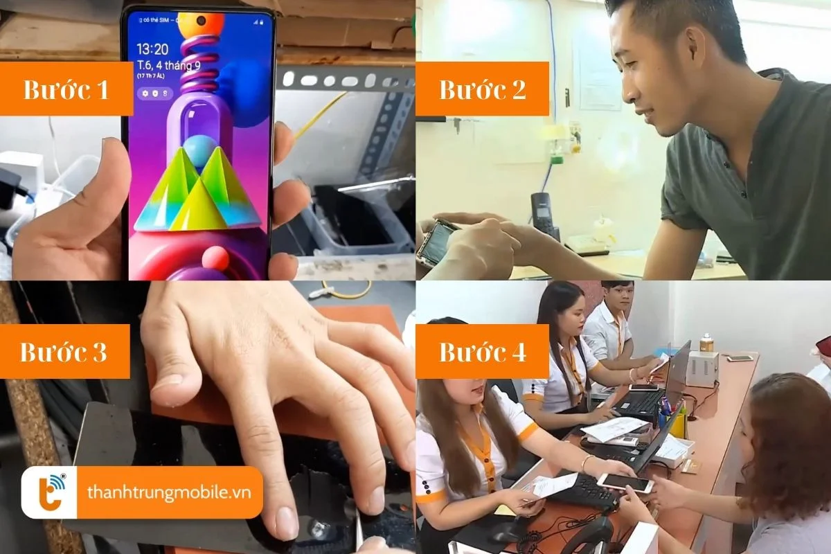 quy trinh ep kinh samsung m51 chuyen nghiep