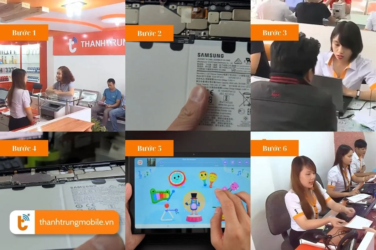 quy trinh sua chua pin samsung tab a7 chuyen nghiep