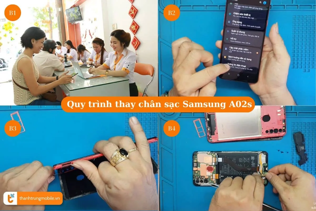 quy trinh thay chan sac samsung a02s tai thanh trung mobile