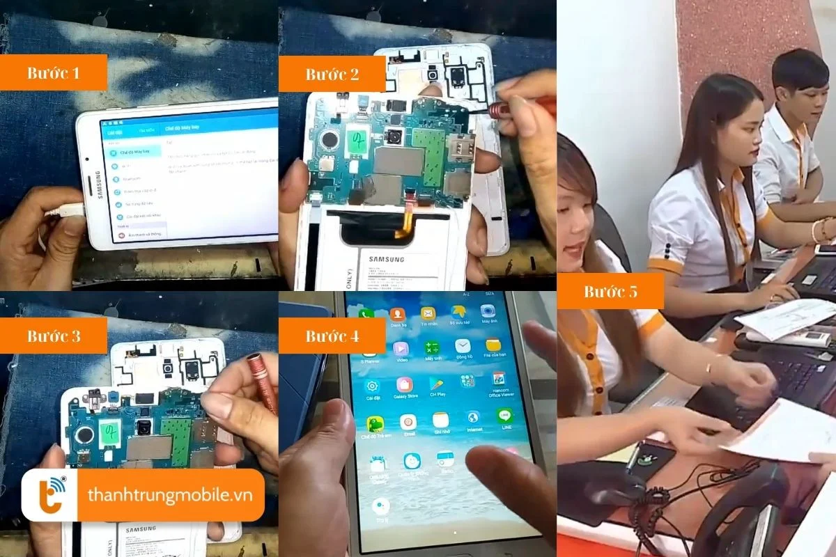 quy trinh thay duoi sac samsung tab a6 chuyen nghiep