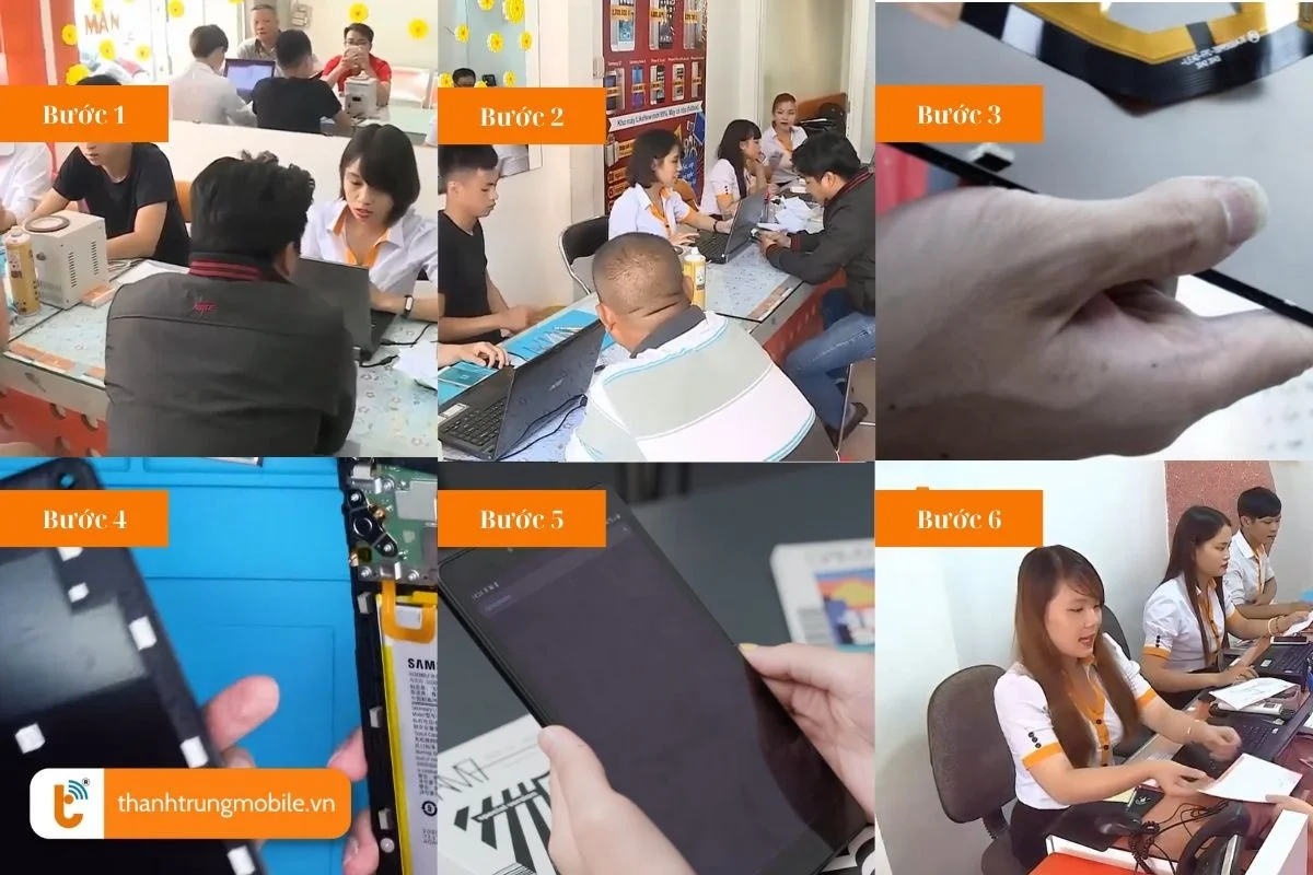 quy trinh thay man hinh may tinh bang samsung tab a8