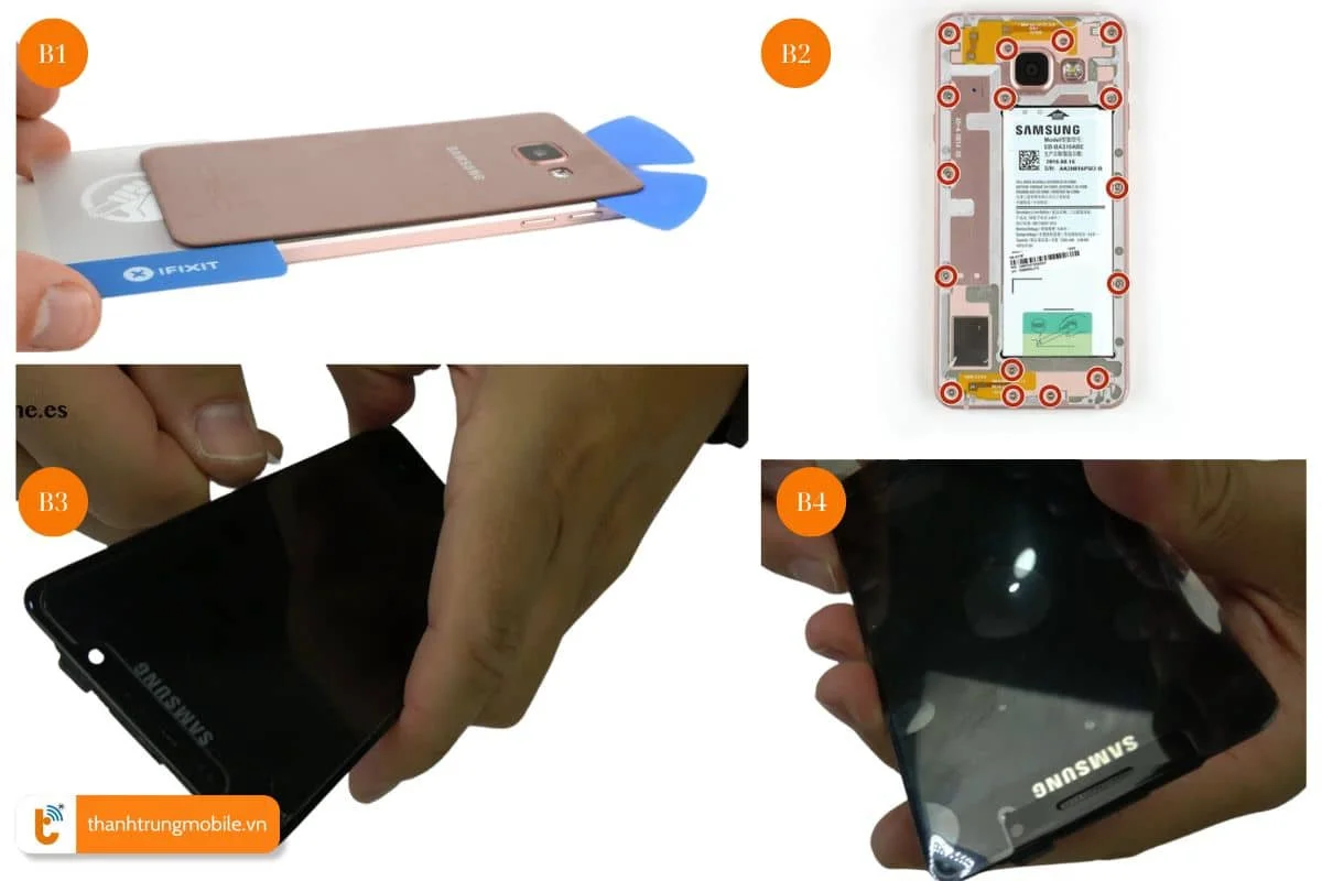 quy trinh thay man hinh samsung a3 2016 