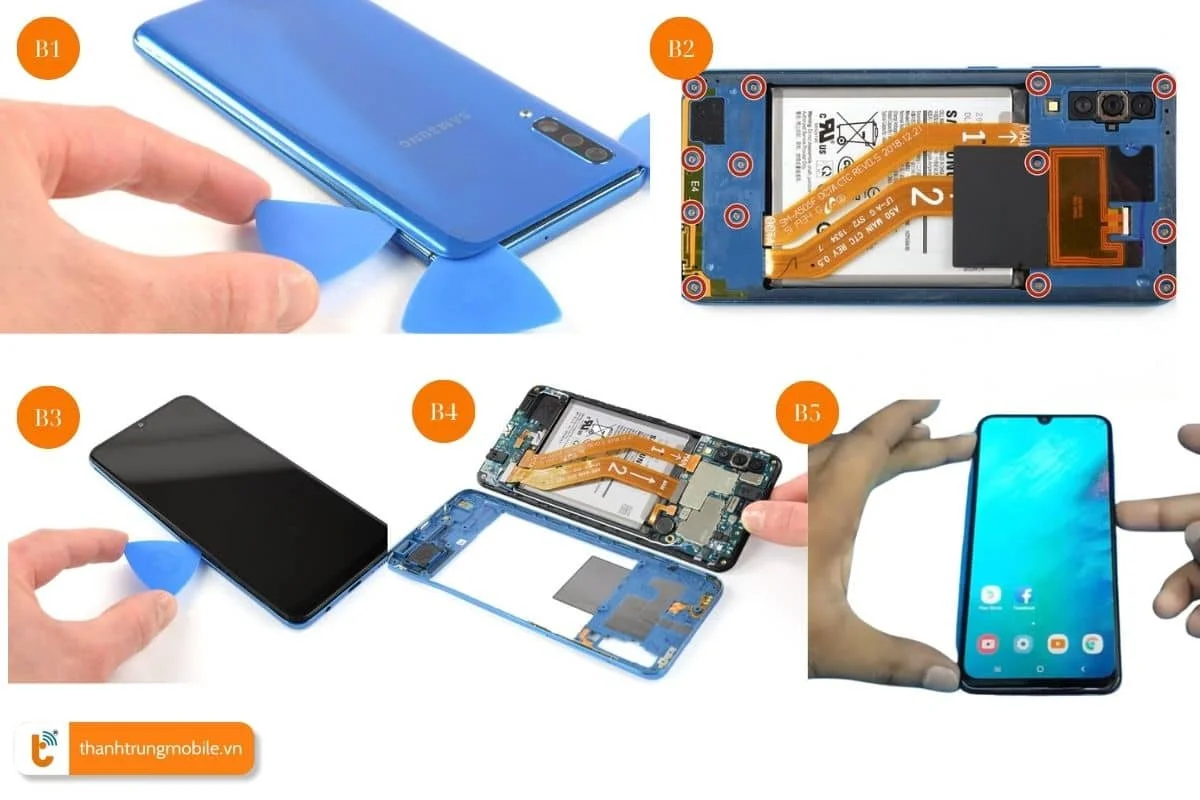 Quy trình thay màn hình Samsung A50 chuyên nghiệp