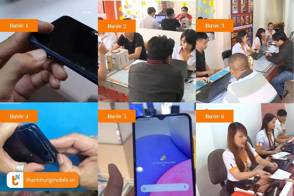 quy trinh thay man hinh samsung galaxy a03s chuyen nghiep