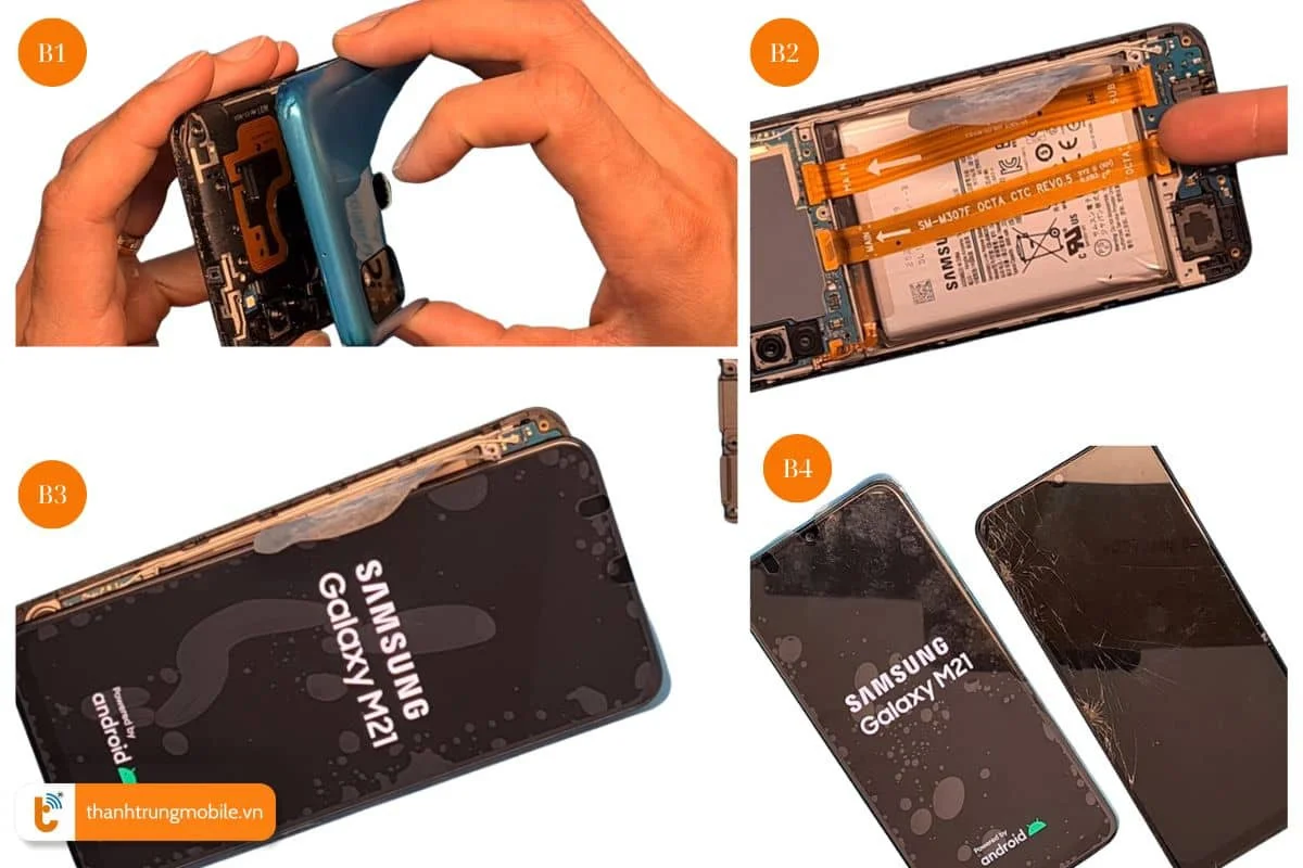 quy trinh thay man hinh samsung galaxy m21