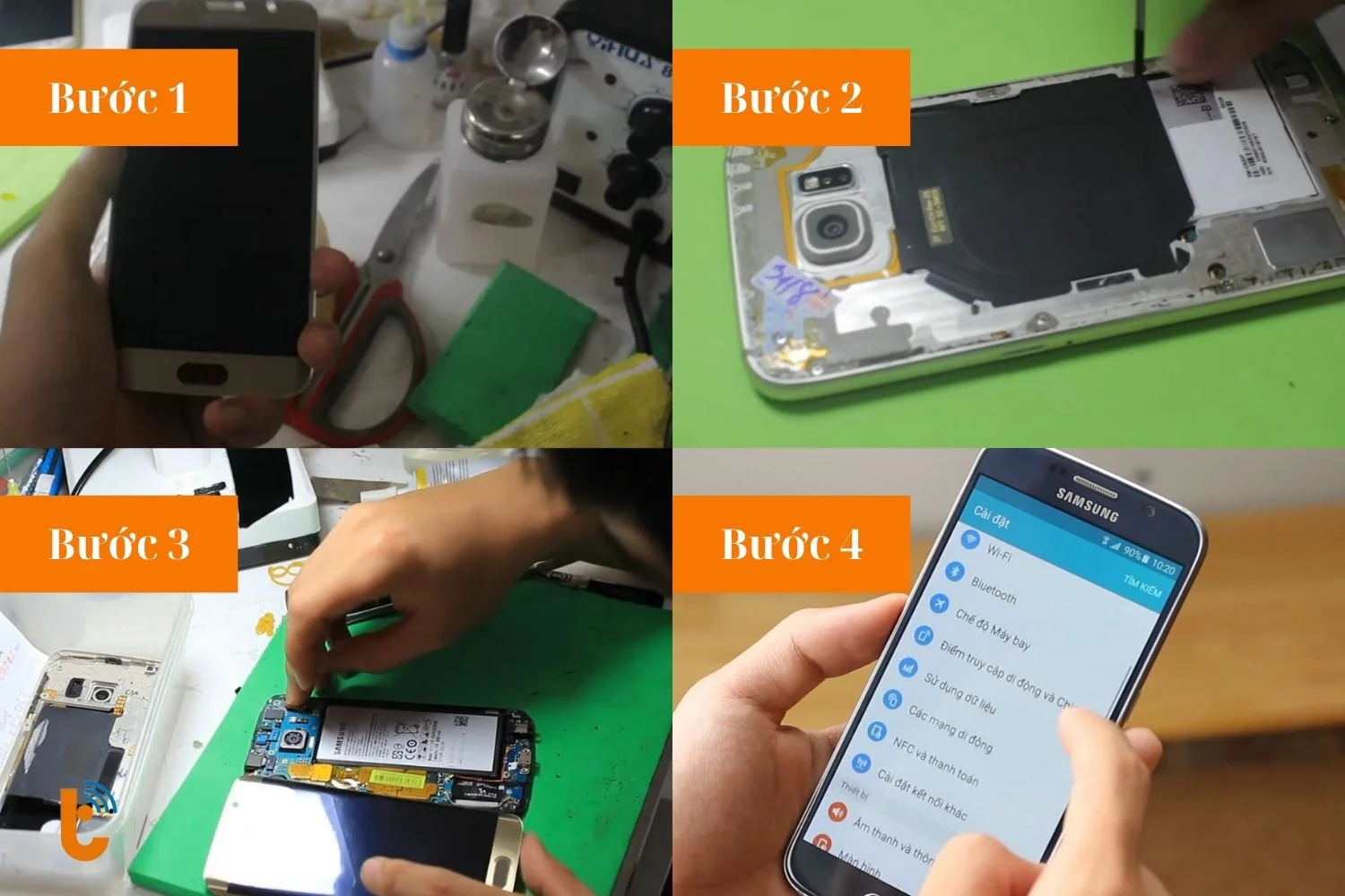 quy trinh thay man hinh samsung galaxy s6 chuyen nghiep