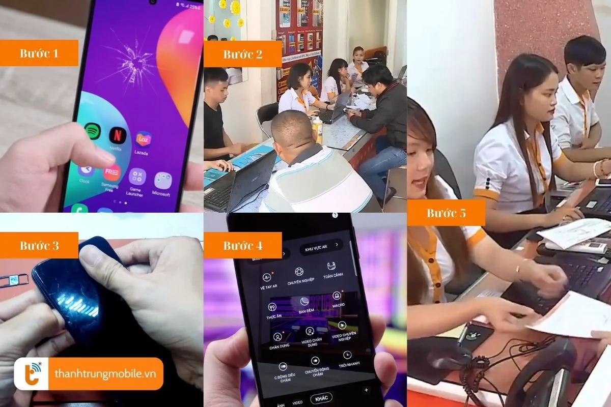 quy trinh thay man hinh samsung m62 chuyen nghiep