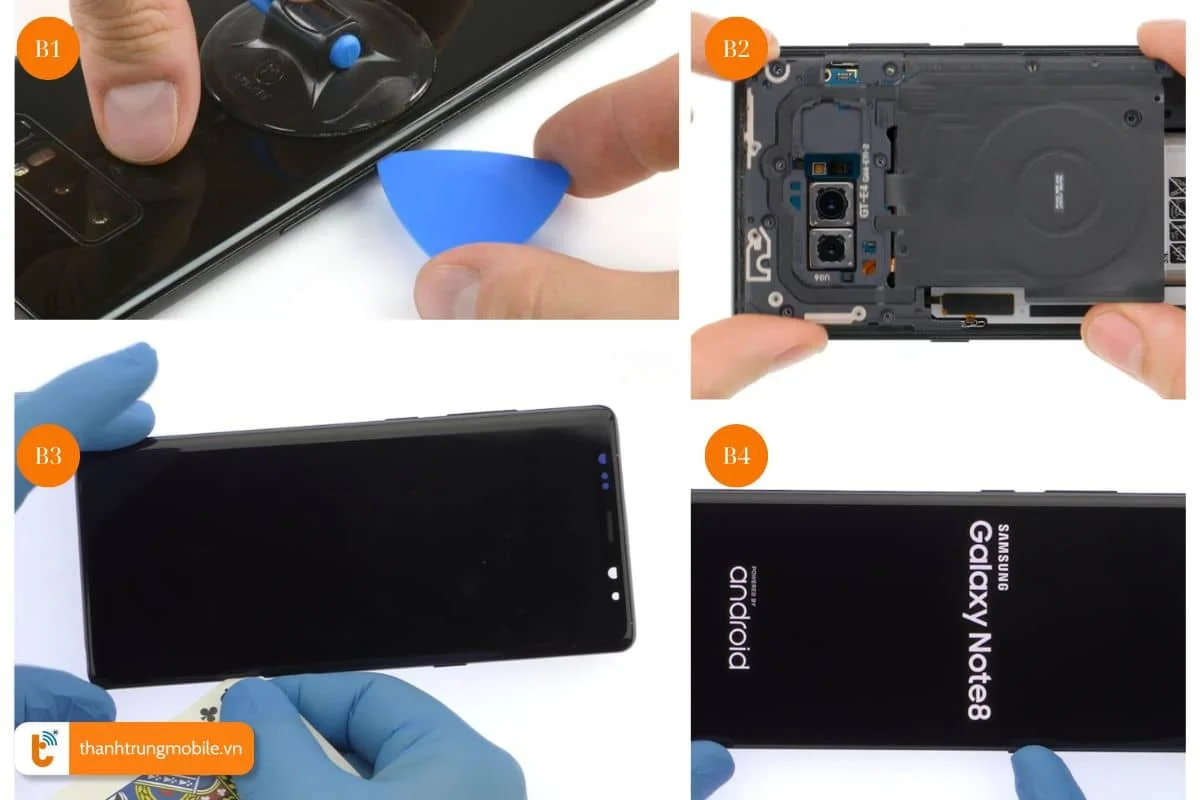 quy trình thay màn hình Samsung Note 8 tại Thành Trung Mobile