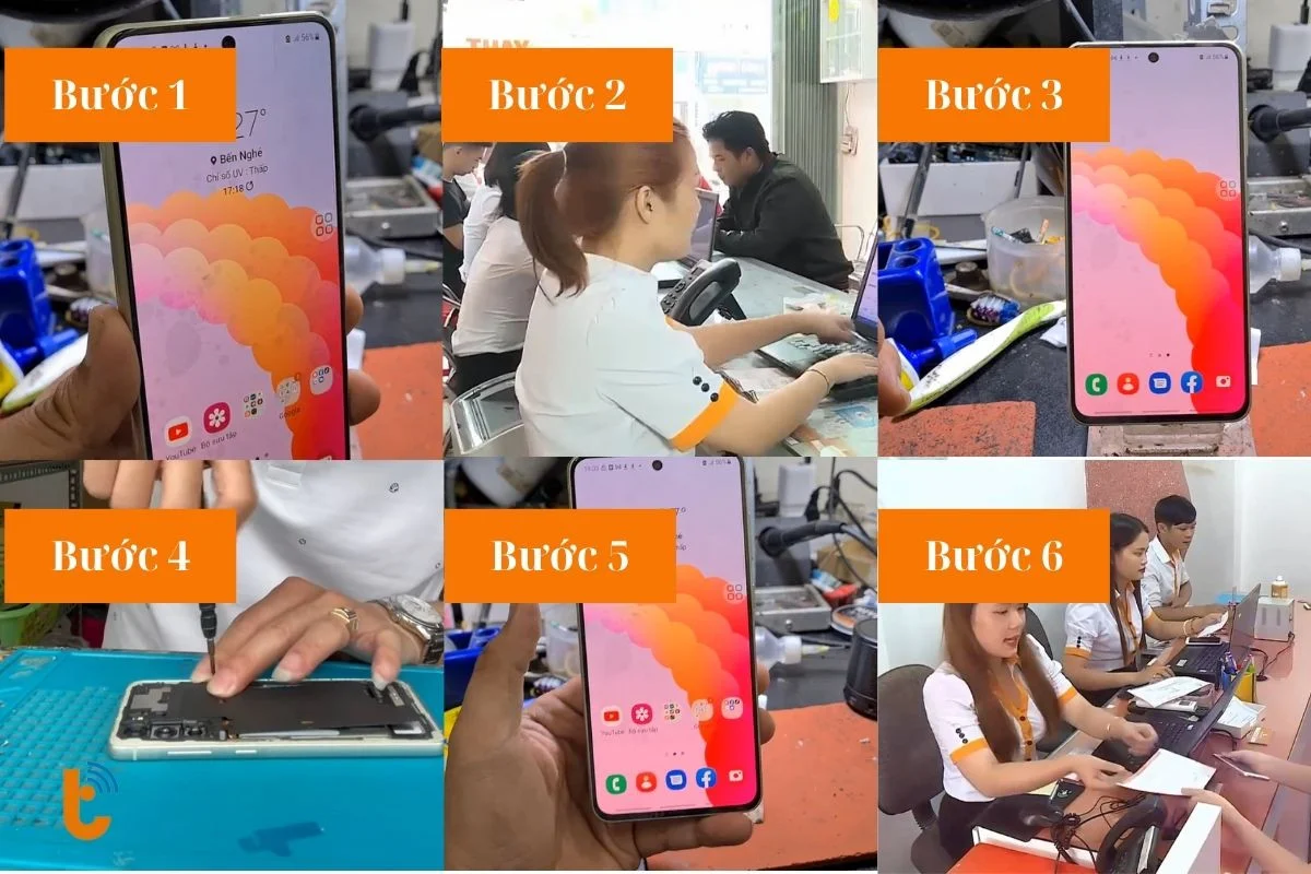 quy trinh thay man hinh samsung s21 fe chuyen nghiep