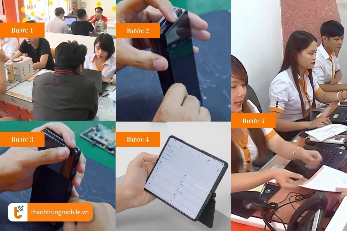 quy trinh thay man hinh z fold 3 tai thanh trung mobile