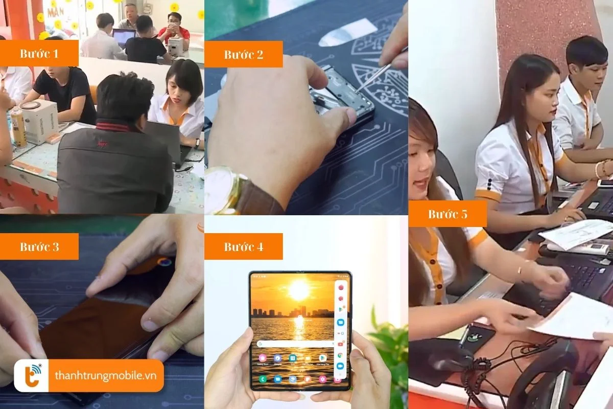 quy trinh thay man hinh z fold 4 chuyen nghiep