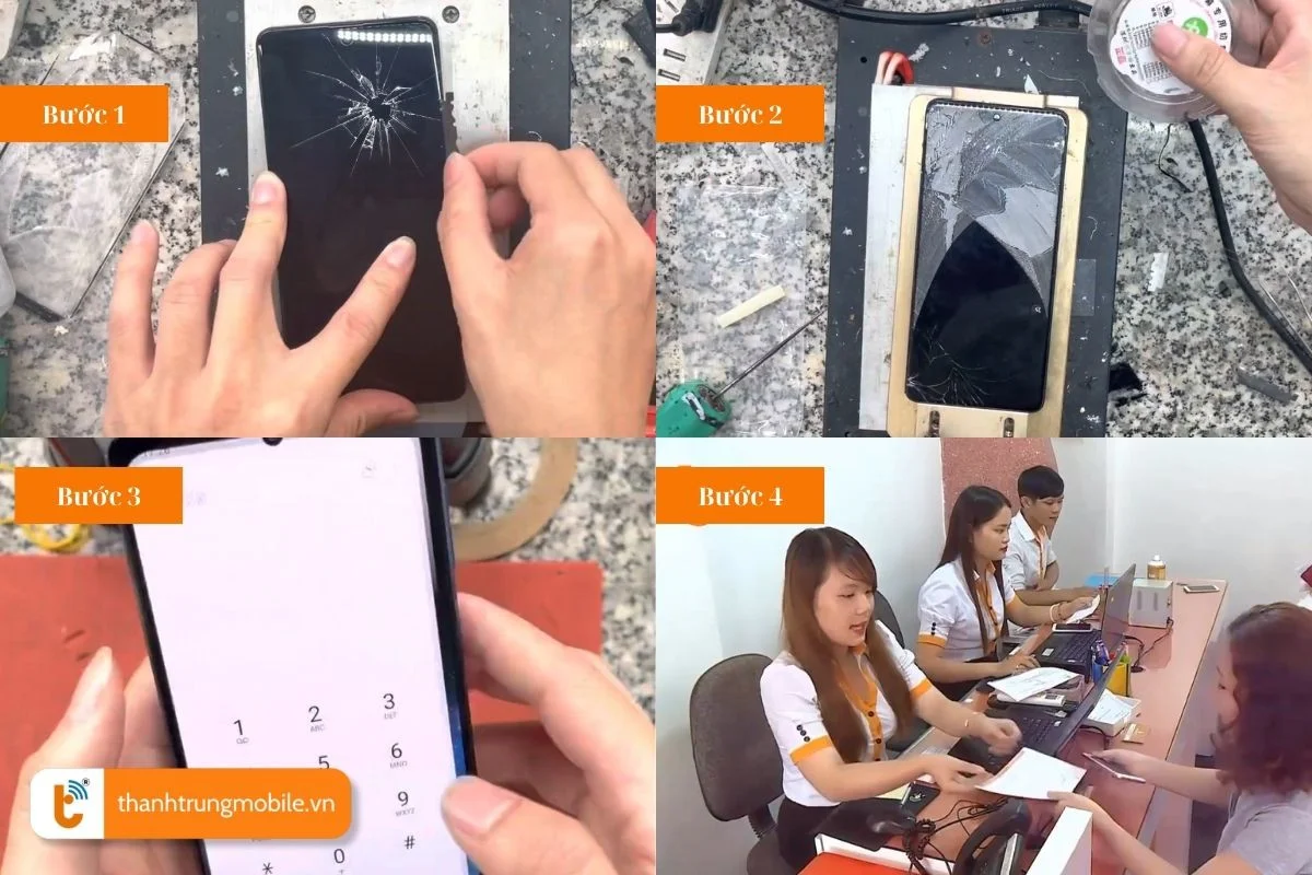 quy trinh thay mat kinh samsung galaxy m62 chuyen nghiep nhanh chong