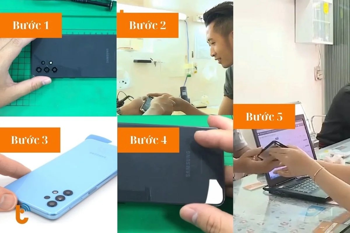 quy trinh thay nap lung samsung galaxy a32 chuyen nghiep