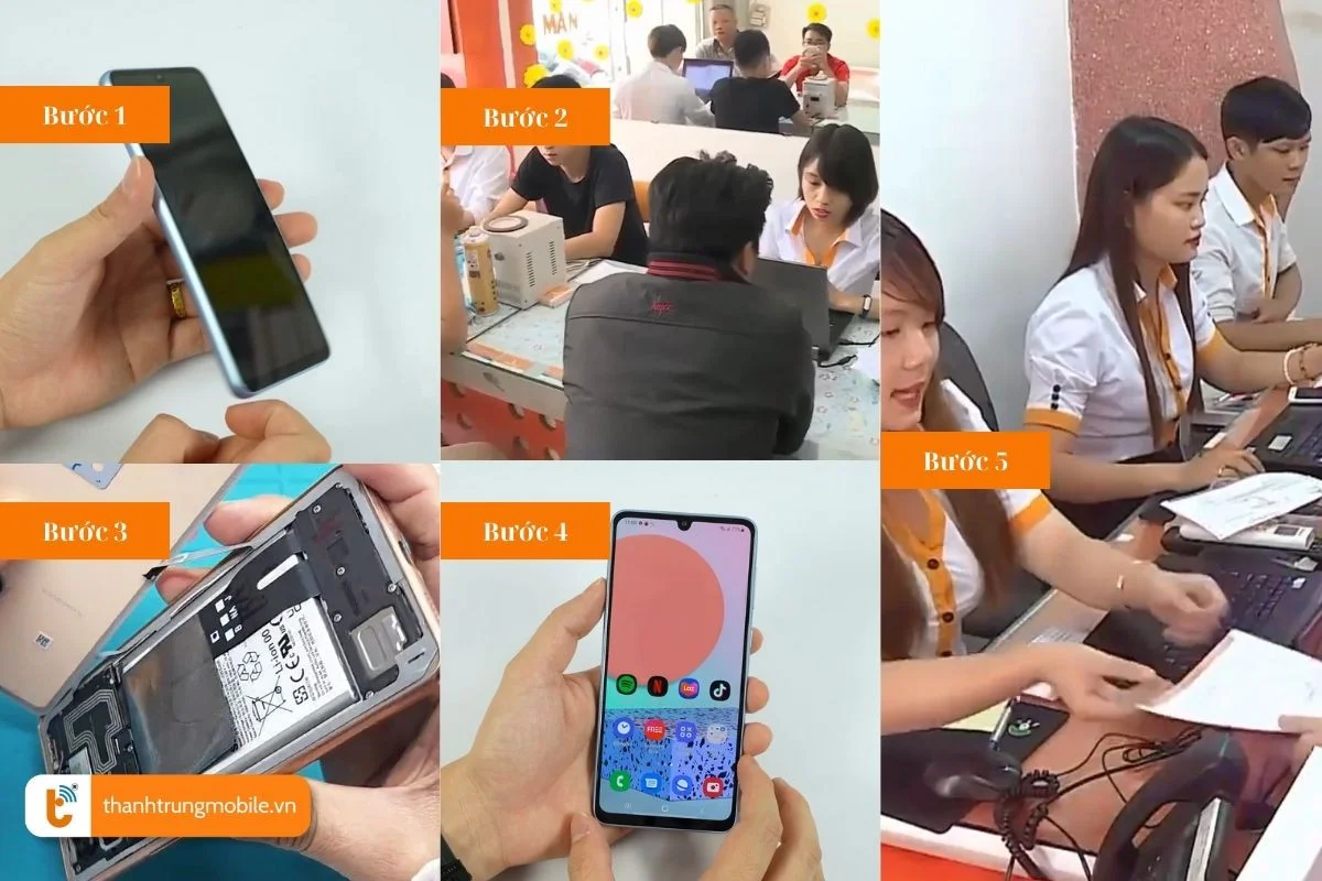 quy trinh thay nap lung samsung galaxy a33 chuyen nghiep