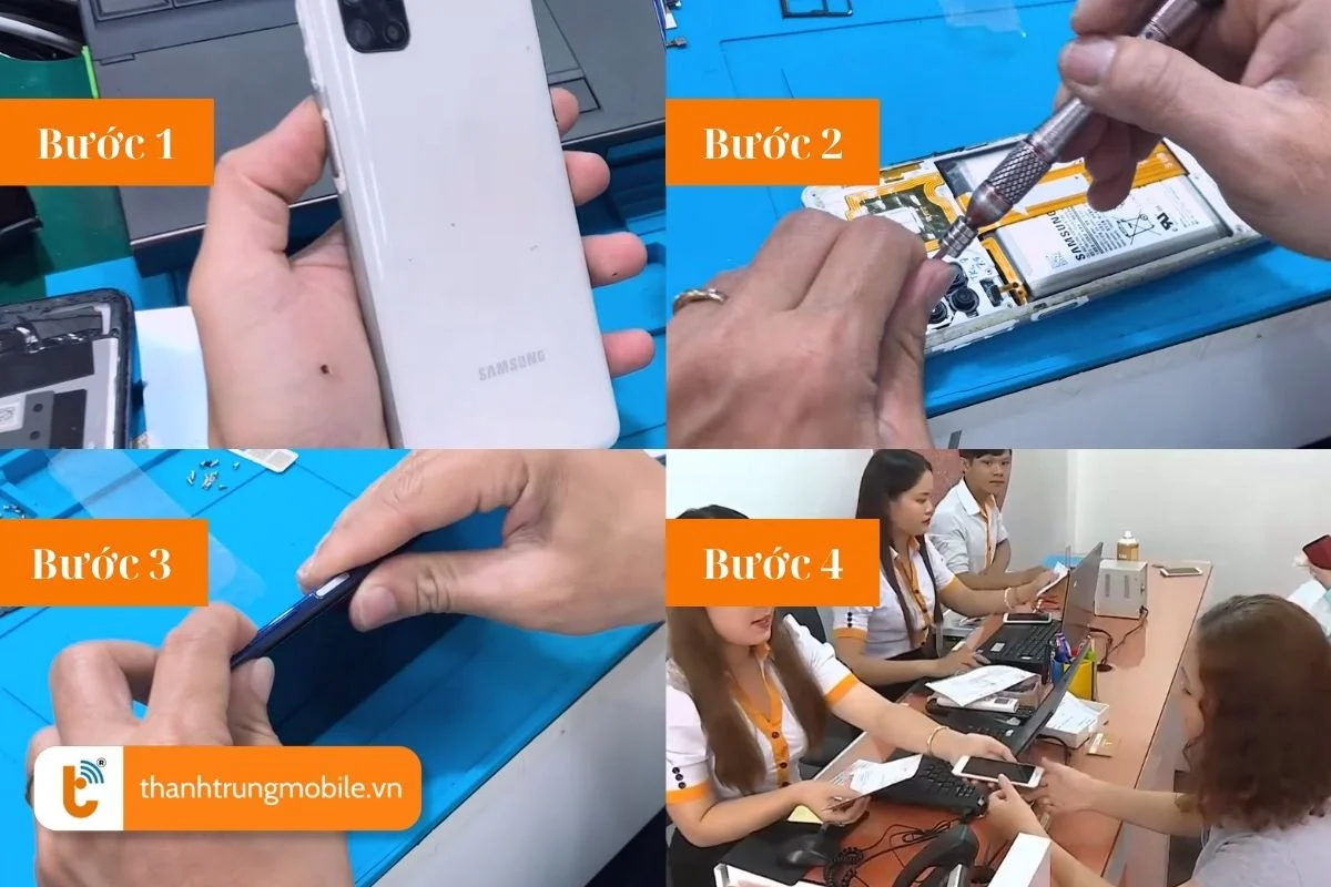 quy trinh thay nap lung samsung m51 chuyen nghiep