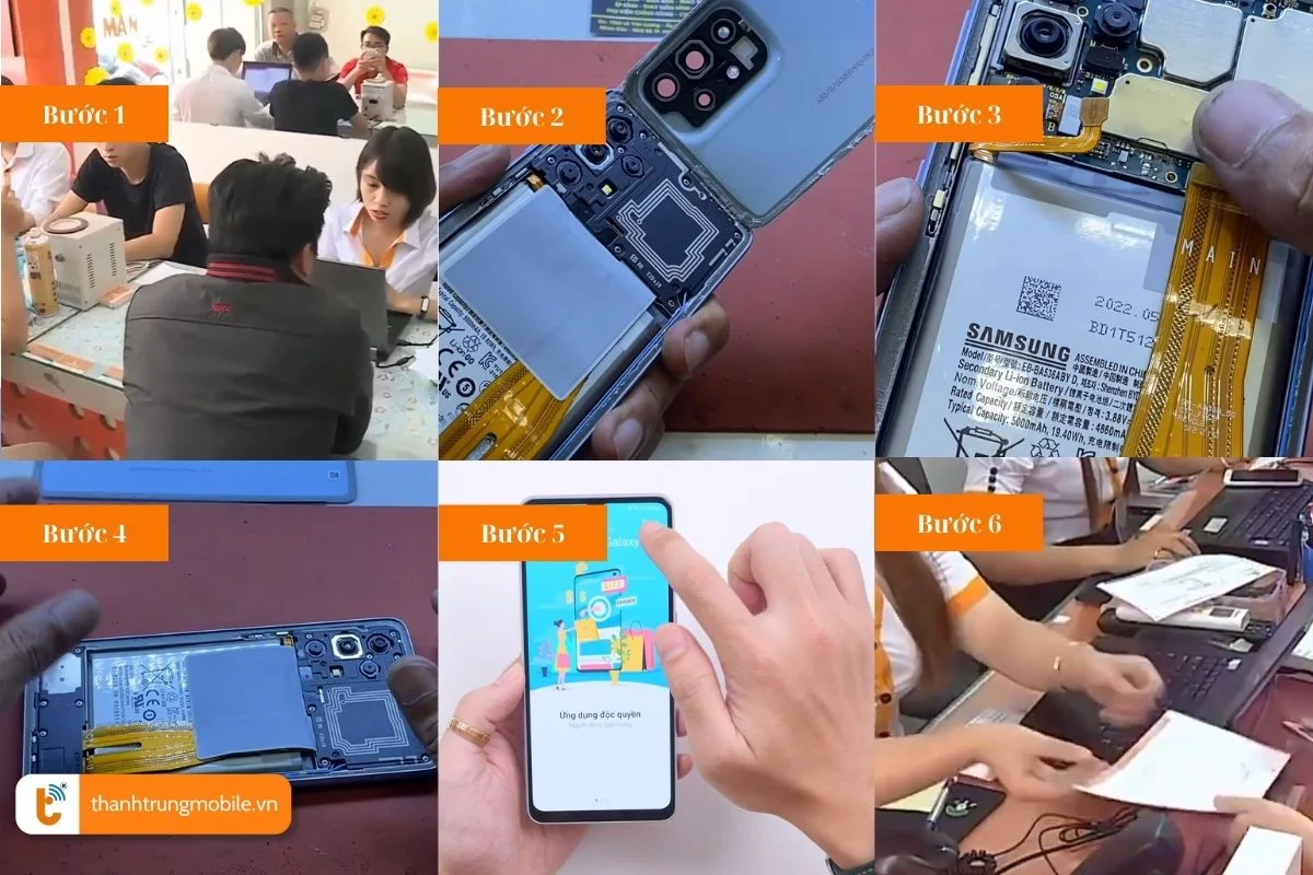 quy trinh thay pin samsung galaxy a33 chuyen nghiep