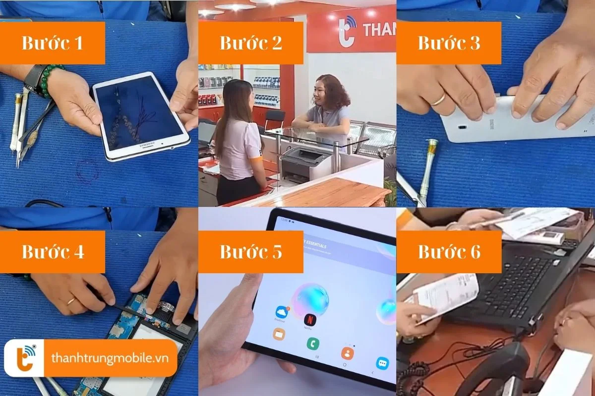 quy trinh thay pin samsung galaxy tab s6 chuyen nghiep