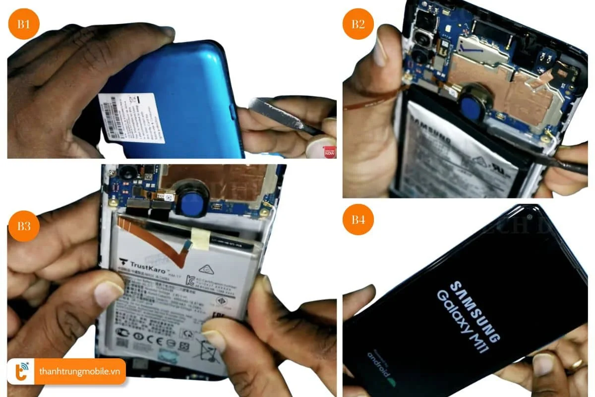 quy trinh thay pin samsung m11 tai thanh trung mobile