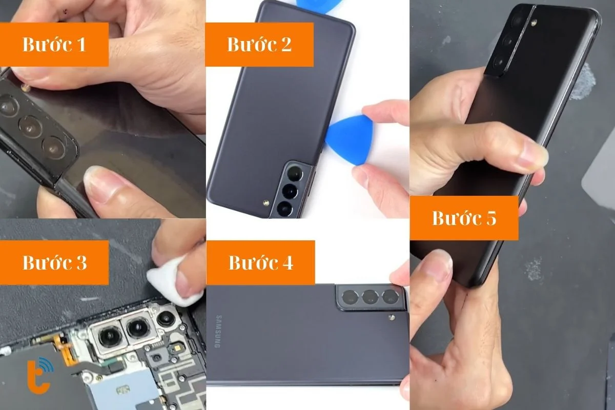 quy trinh thay the nap lung samsung galaxy s21 chuyen nghiep