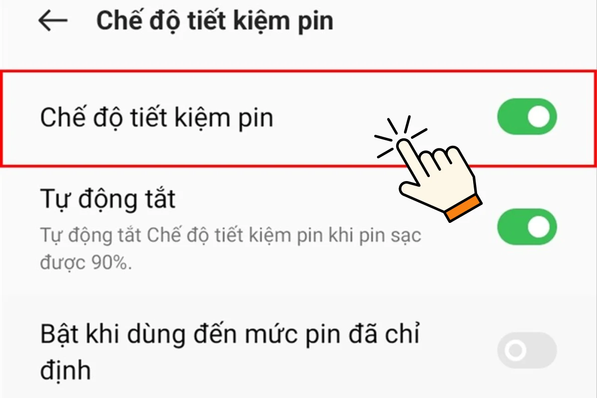 Sử dụng chế độ tiết kiệm pin