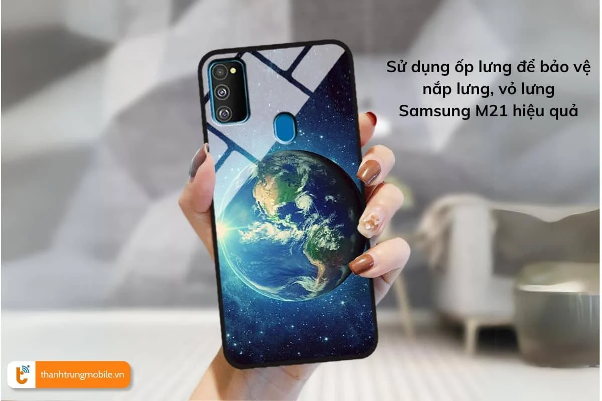 su dung op lung de bao ve nap lung, vo lung samsung m21