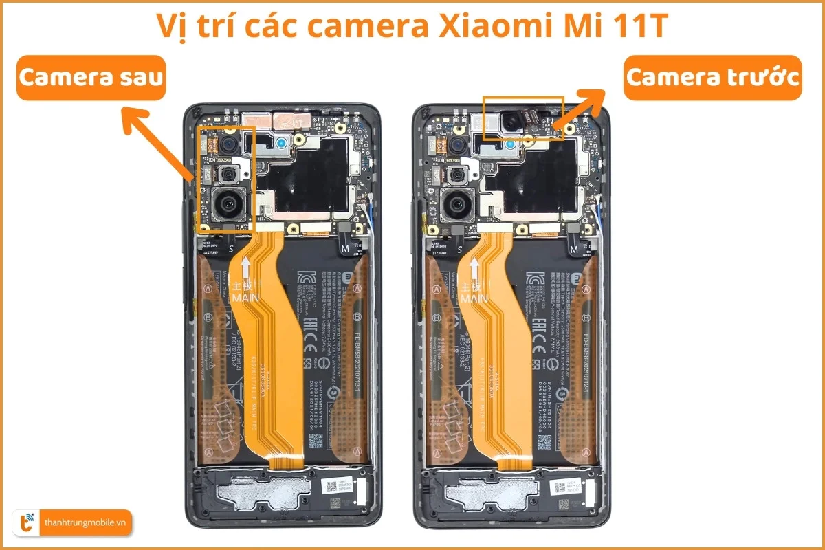 Vị trí các camera Xiaomi Mi 11T