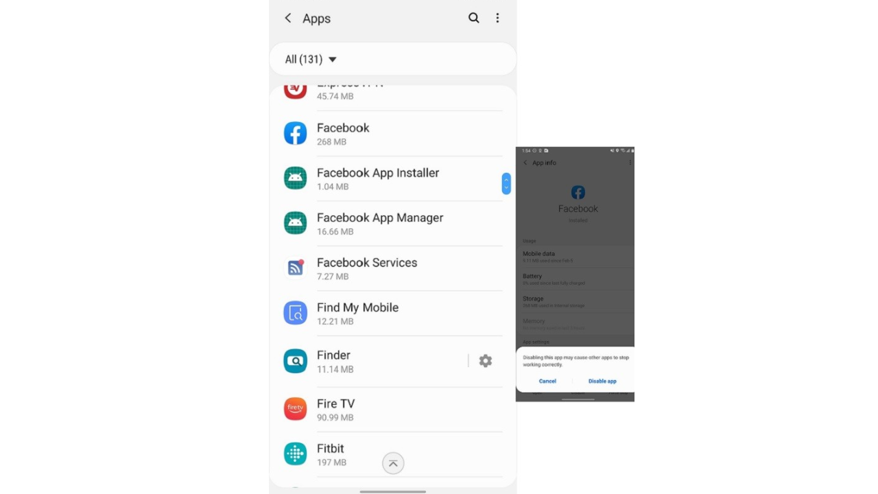 xoá ứng dụng mặc định android