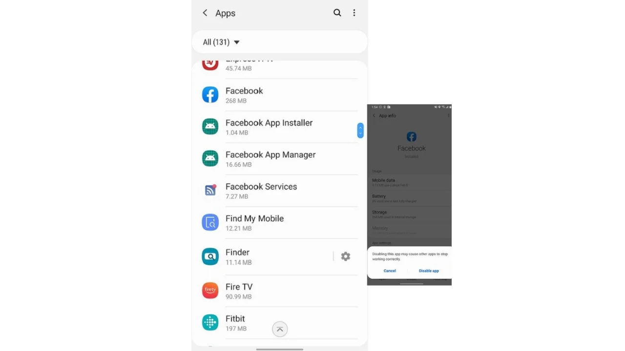 xoá ứng dụng mặc định android
