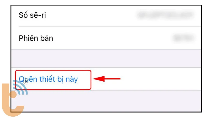 Bước 2: Các bước “quên” AirPods