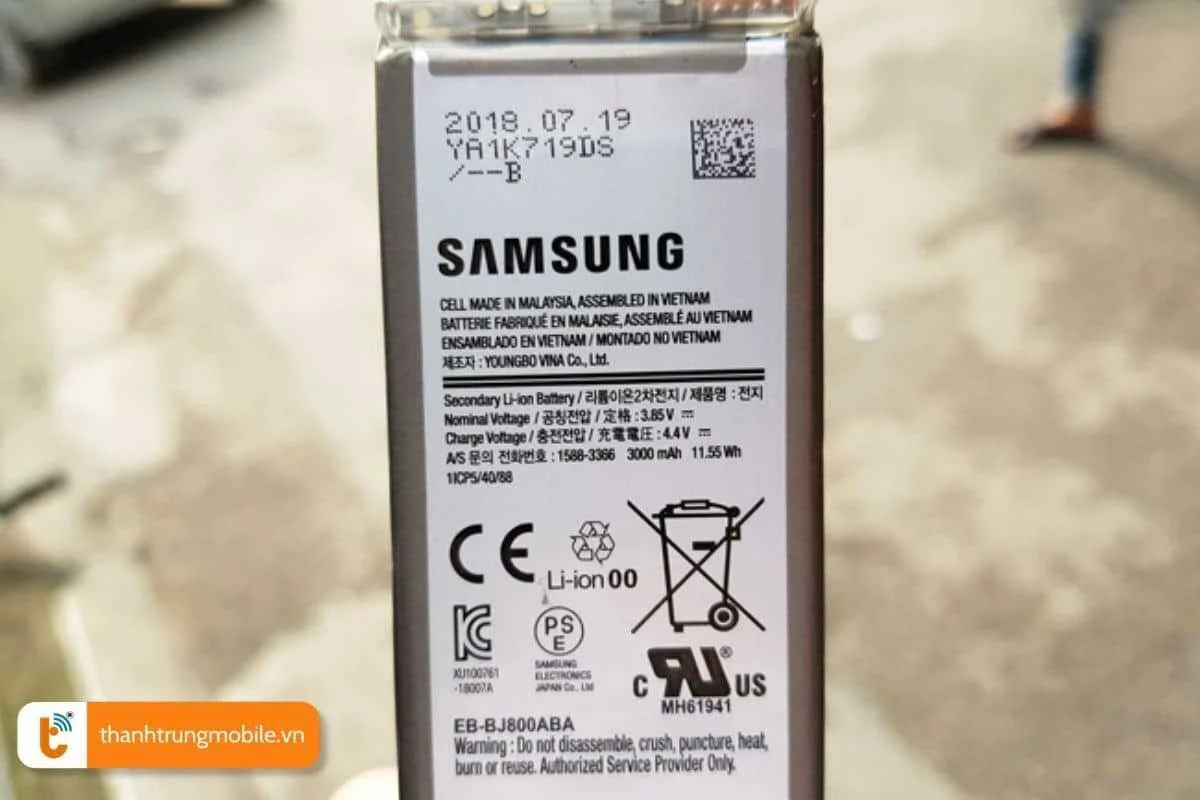 cach phan biet pin samsung a6 plus chinh hang va pin linh kien