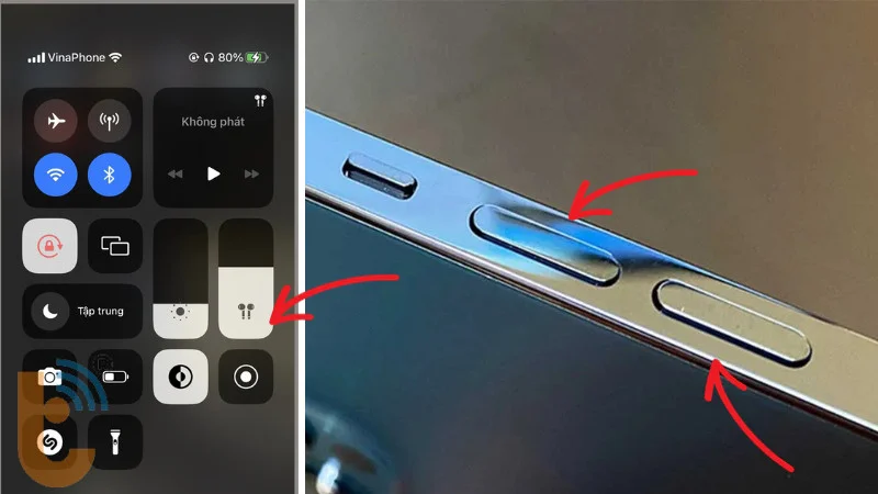 Sử dụng nút tăng âm lượng trên thiết bị