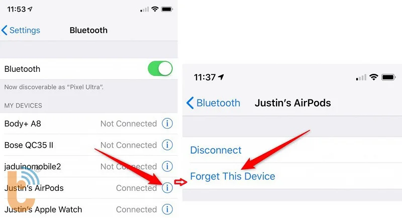 Xóa kết nối với các thiết bị không sử dụng