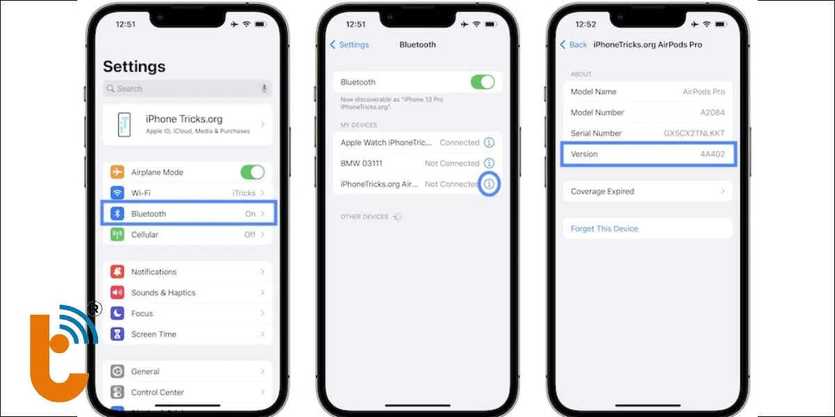 Cập nhật phần mềm AirPods
