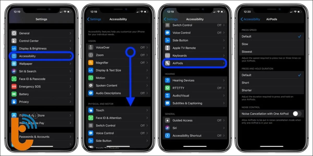Chọn tốc độ và thời lượng mong muốn cho từng hành động