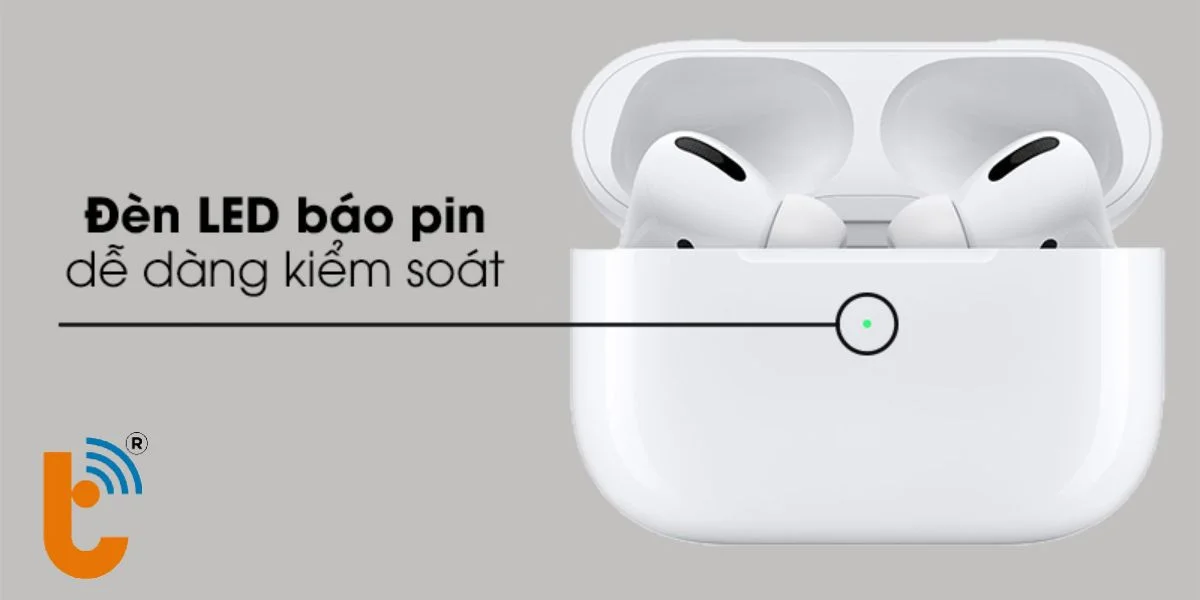 Đèn báo sạc trên AirPods Pro